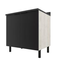 Balcão Duplo Bartira Rubi com 2 Portas, 1 Prateleira e 80,1cm de Largura – Freixo/Preto Poah