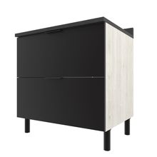 Balcão Duplo Bartira Rubi com 2 Gavetões e 80,1cm de Largura – Freixo/Preto Poah