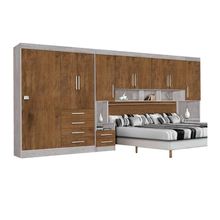 Guarda-roupas Modulado Georgia Queen Avelã/Jequitibá