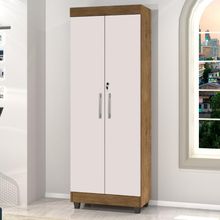Armário Multiuso Lavanderia com Chave 2 Portas 1,80m Texas Jequitibá-Off White J&A