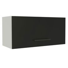 Armário Aéreo de Cozinha Agata 70cm 1 Porta Branco Preto