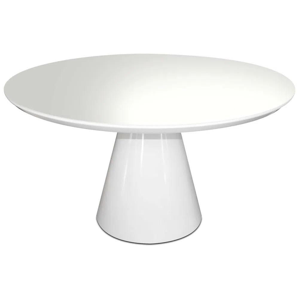 Mesa de Jantar Cone 120cm Laqueada Branco