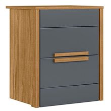 Mesa De Cabeceira Dhara 2 Gavetas 51 Cm Freijo Cinza Moval Freijo Cinza