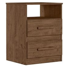 Mesa De Cabeceira Apolo 2 Gavetas 46 Cm Castanho Wood Flex Moval Castanho Wood Flex