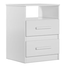 Mesa De Cabeceira Apolo 2 Gavetas 46 Cm Branco Flex Moval Branco Flex