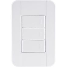 Conjunto 4x2 com 3 Interruptores Simples 10 A 250 V Tramontina Tablet  Branco