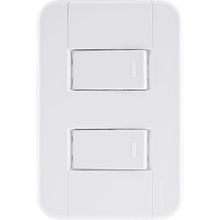 Conjunto 4x2 com 2 Interruptores Simples 10 A 250 V Tramontina Tablet Branco