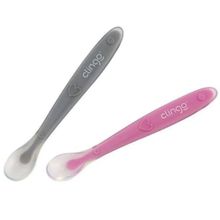 COLHERES SILICONE PREMIUM COLORS ROSA - 2UN - 6M+ - CLINGO