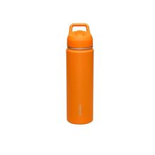 Garrafa Térmica Tramontina 650 ml em Aço Revestido Laranja com Canudo Tramontina