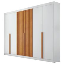 Guarda Roupa Siena 6Pts Ripado Branco/Nature L.2.70 - Bianchi