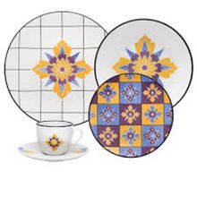 Aparelho de Jantar e Chá 20 Peças Coup Grid Porcelana Oxford