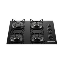 Cooktop 4 Bocas A Gás Continental Mesa Vidro Preto Com Acendimento Automático KC4GR
