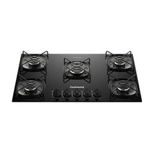 Cooktop 5 Bocas A Gás Continental Mesa De Vidro Preto Com Acendimento Automático KC5GR Bivolt