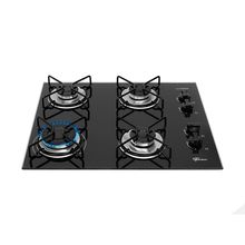 Cooktop A Gás 4 Bocas Fit Line Fischer Preto Bivolt