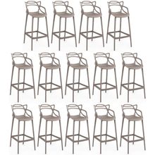 Kit 14 Banquetas Allegra Com Encosto Design Cozinha/bancada - Fendi