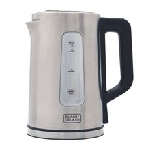 Chaleira Elétrica Black+Decker KEPG Gourmand Gris 1,7L Seletor de Temperatura LED Azul Inox