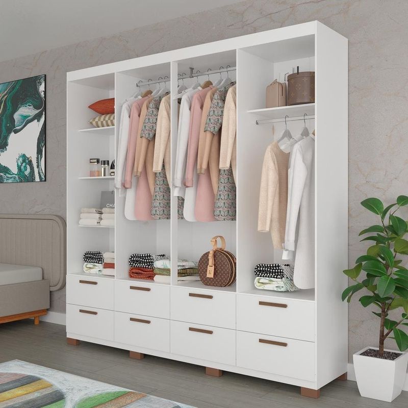 Guarda-Roupa Casal Bartira Coimbra 8 Portas 8 Gavetas - Shop Coopera