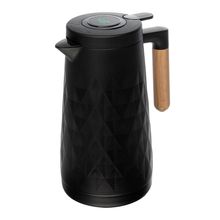 Garrafa Térmica Lyor New Diamond 1L Preta com Termômetro Digital Cabo de Madeira