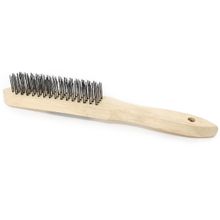 Escova Manual Aço 4 x 15 cm Cabo Madeira Tradestar