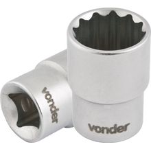 "Soquete estriado enc 1/2"" 13mm curto vanád. Vonder"