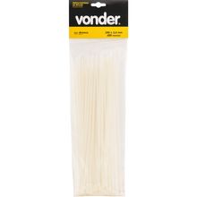 Abraçadeira de nylon 200x3,6mm branca com 20 peças Vonder