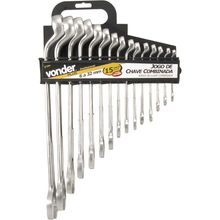 Jogo Chave Combinada 6-32mm Cromo Fosco 15 pçs Vonder