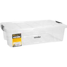 Caixa plástica ferram baú 620x405x175mm transp Vonder
