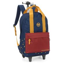 Mochila Rodas Escolar Mulher Maravilha Luxcel MC51635WW Azul