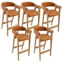 Kit 05 Banquetas Alta Bar Cozinha Sala De Jantar Bar Nadja L02 Couríssimo Whisky - Lyam Decor