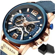 Relógio De Luxo Curren Cronógrafo Quartzo à Prova D'água Top. - Elegância Garantida