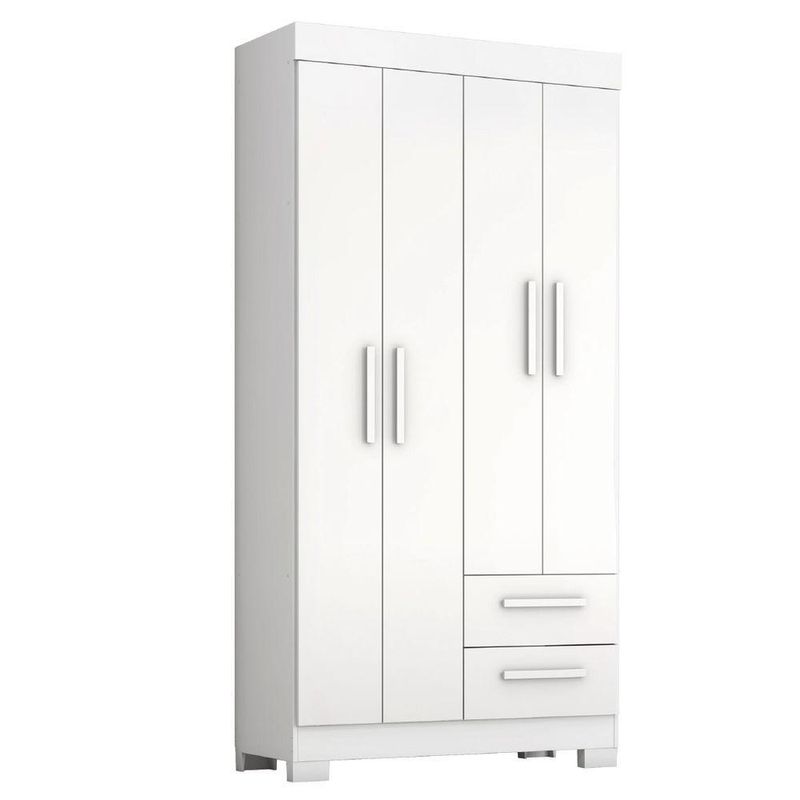 Guarda Roupas Solteiro 4 Portas 2 Gavetas Malta Flex Notável