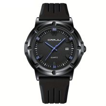 Relógio Analógico De Quartzo Com Pulseira Em Silicone Design Esportivo Azul