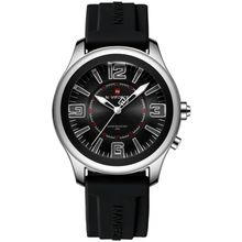 Relógio De Quartzo Masculino Mostrador Simples Casual 30m à Prova D'água Preto Prata