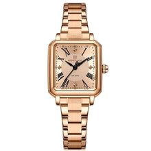 Relógio Feminino Design Sofisticado Quartzo Em Aço Inoxidável À Prova Da Água Casual Rose