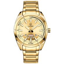 Relógio Masculino Movimento Analógico Quartzo Em Aço Inoxidável à Prova D'água Dourado