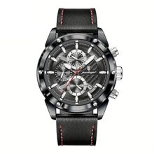 Relógio De Pulso Masculino Com Movimento Quartzo Design Esportivo Preto Vermelho