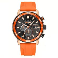 Relógio Esportivo Estilo Casual Pulseira De Silicone Resistente à água 3atm Laranja