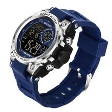 Relógio 6255 Led De Fundo Iluminado, Alarme Cronógrafo Temporizador Azul