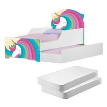 Bicama Infantil Uly Unicórnio Arco íris Com Colchões