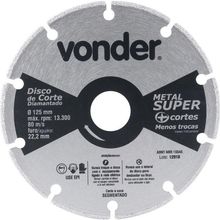 Disco Corte Diamantado 125mm Metal Super - Vonder