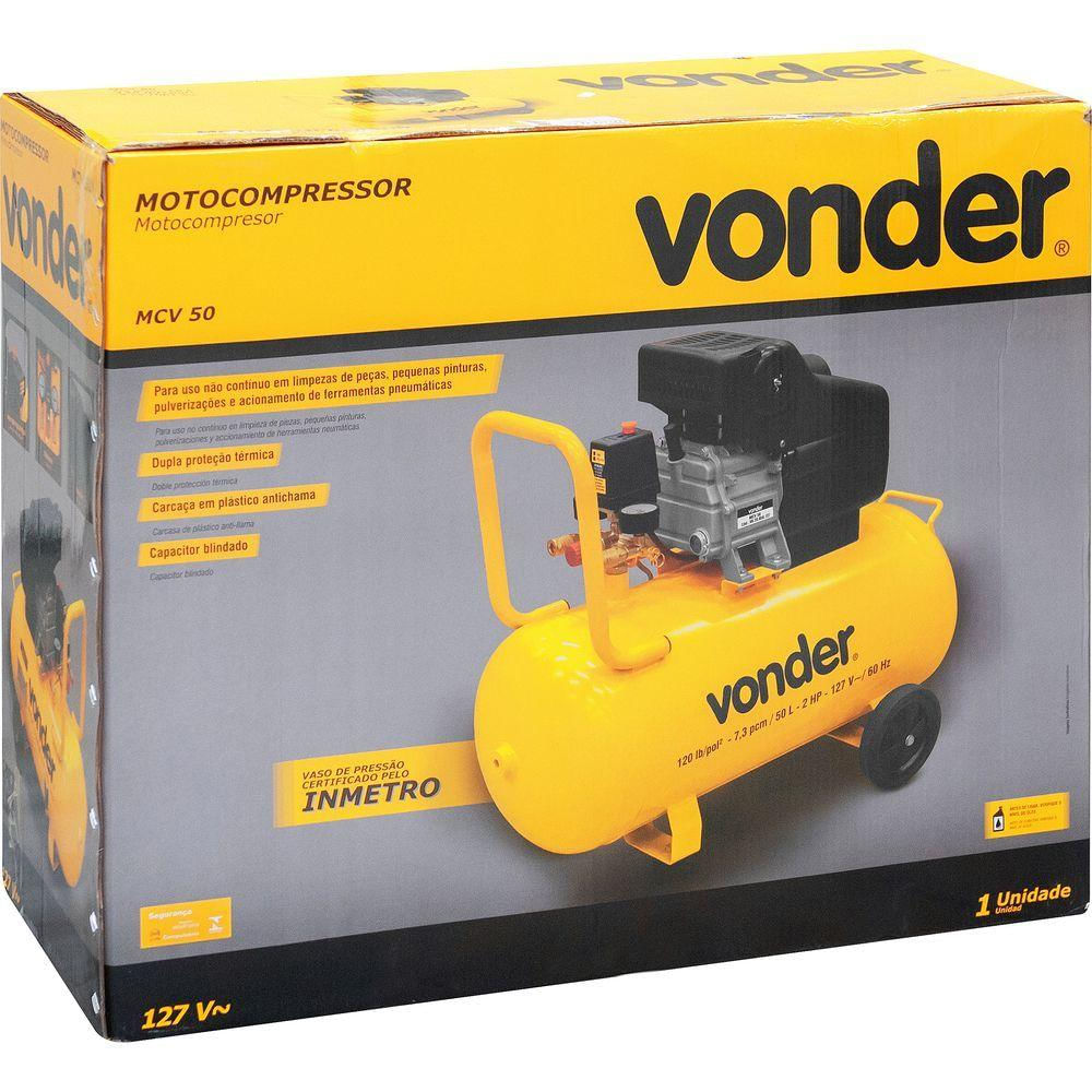 Motocompressor De Ar Mcv 50 50 Litros - Vonder 110V - Shop Coopera