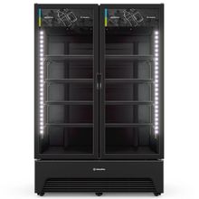 Expositor De Bebidas Porta Dupla Vbm3ah Metalfrio Expositor 1257 Litros All Black 220v