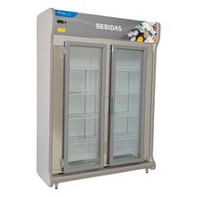Expositor De Bebidas 2 Portas Polofrio Expositor Europeu Cinza 220v