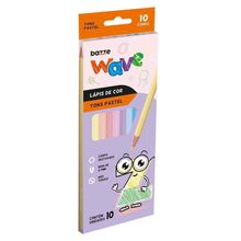 Lápis De Cor Tons Pastel 10 Cores Wave - Bazze 901736