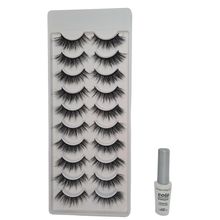 Kit Macrilan Cola Cílios Postiços+cílios 3d 10 Pares 8d003