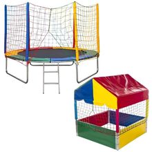 Kit Cama Elástica Pula Pula 2,44m Grande + Piscina De Bolinhas 1,00m Infantil Playground