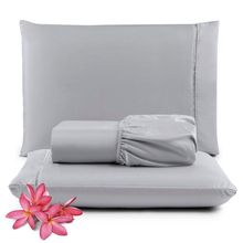 Jogo Cama Lençol Unique Queen  3 Peças - Cinza