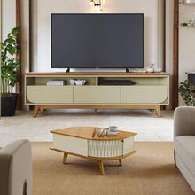 Conjunto Selene Opala C/ Mesa De Centro Indianapolis Cumaru/opala