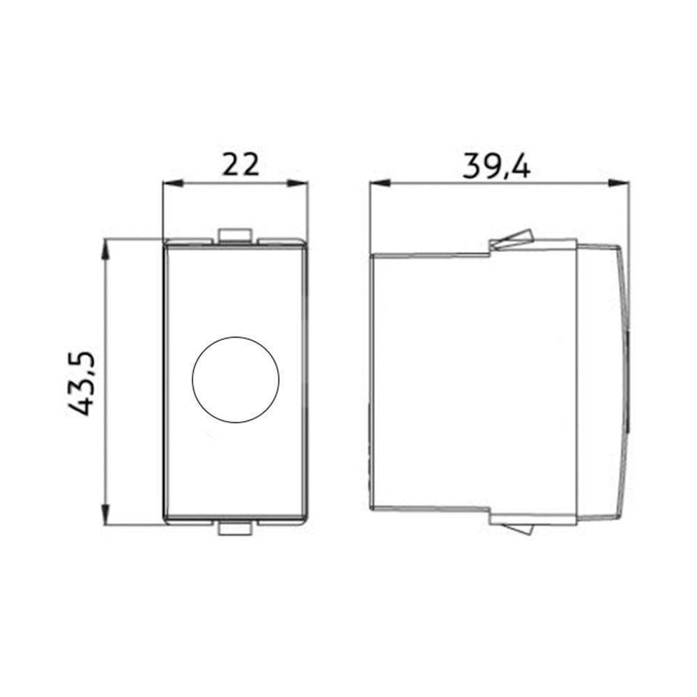 Módulo Interruptor Paralelo Touch Margirius Sleek Preto Ebony