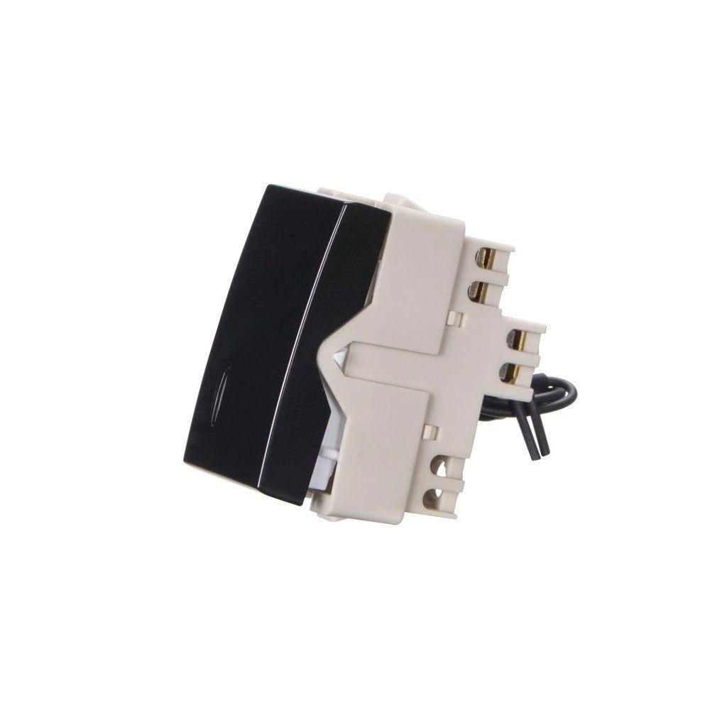 Módulo Interruptor Simples 10A-250V Ebony Clean Com Luz 16530 Sleek Margirius